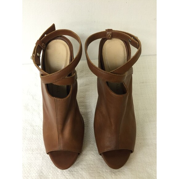 LOEFFLER RANDALL Brown  Leather ankle straps heels Sandals size 7 B - Picture 2 of 11